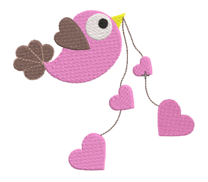 Bird Heart Embroidery Design