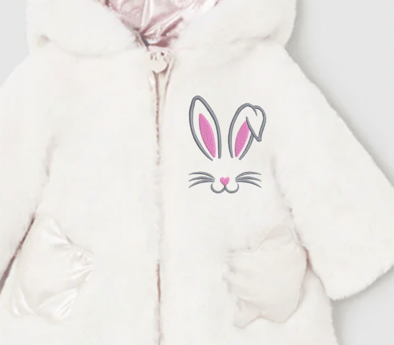 Bunny Ears with Smile Embroidery Design