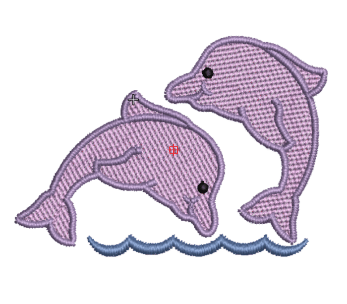 Dolphins Embroidery Design