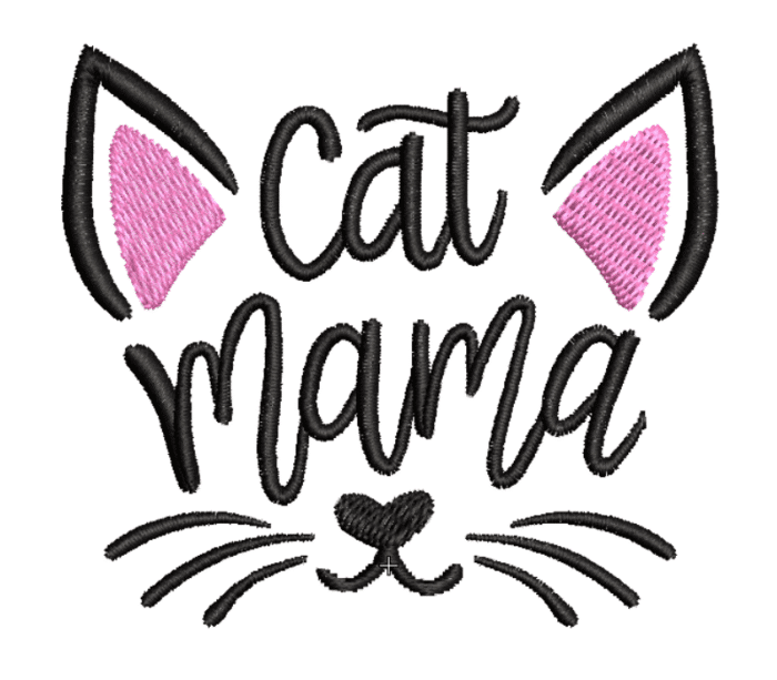 Cat Mama Embroidery Design