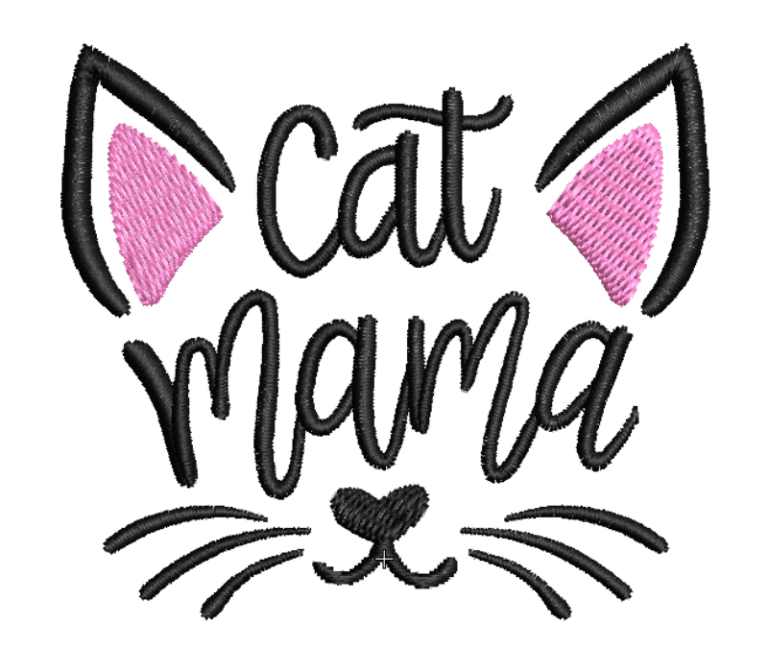 Cat Mama Embroidery Design
