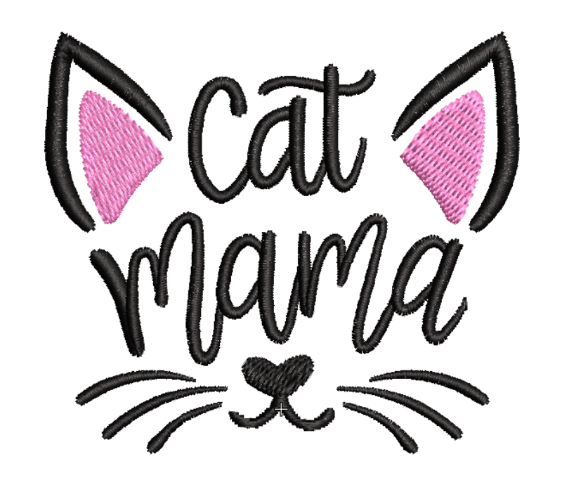 Cat Mama Embroidery Design
