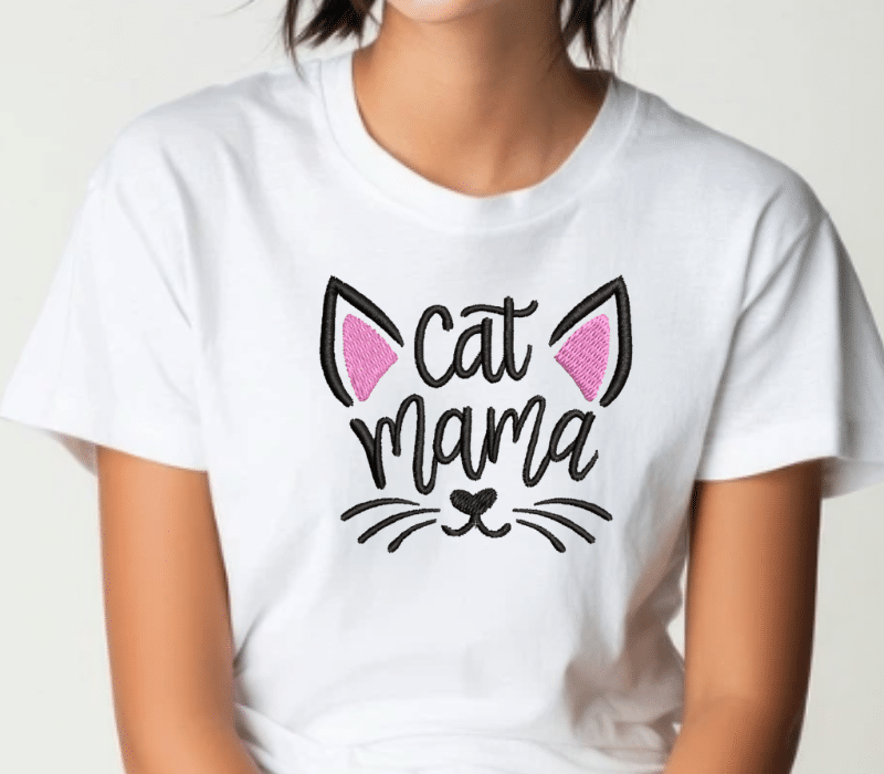 Cat Mama Embroidery Design
