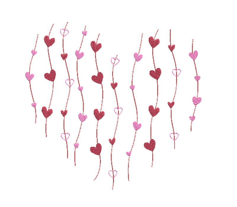 Love Hearts Embroidery Design