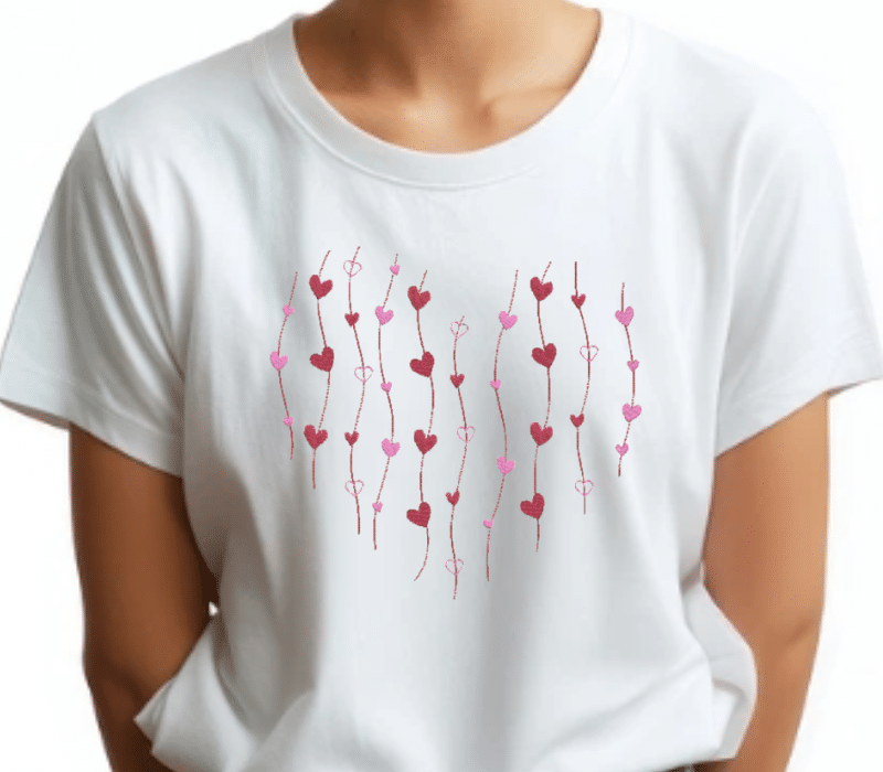 Love Hearts Embroidery Design