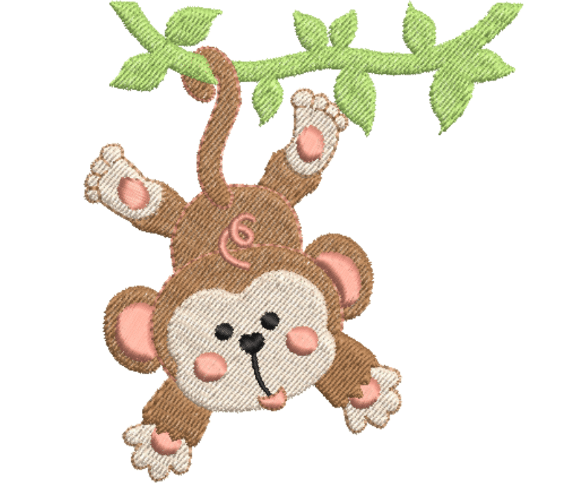 Monkey Embroidery Design