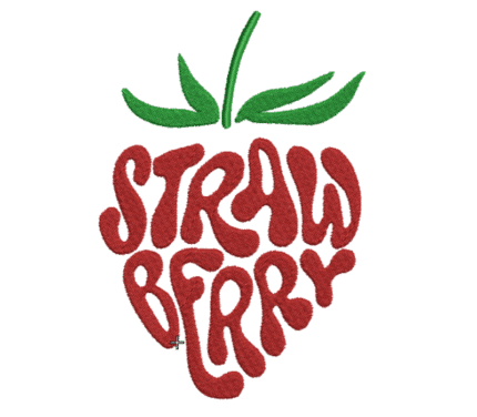 Strawberry Logo Embroidery Design