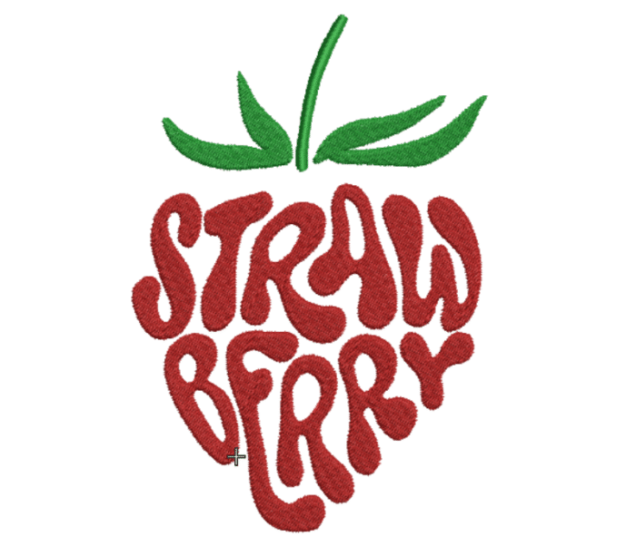 Strawberry Logo Embroidery Design