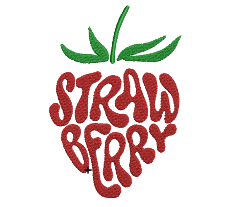 Strawberry Logo Embroidery Design