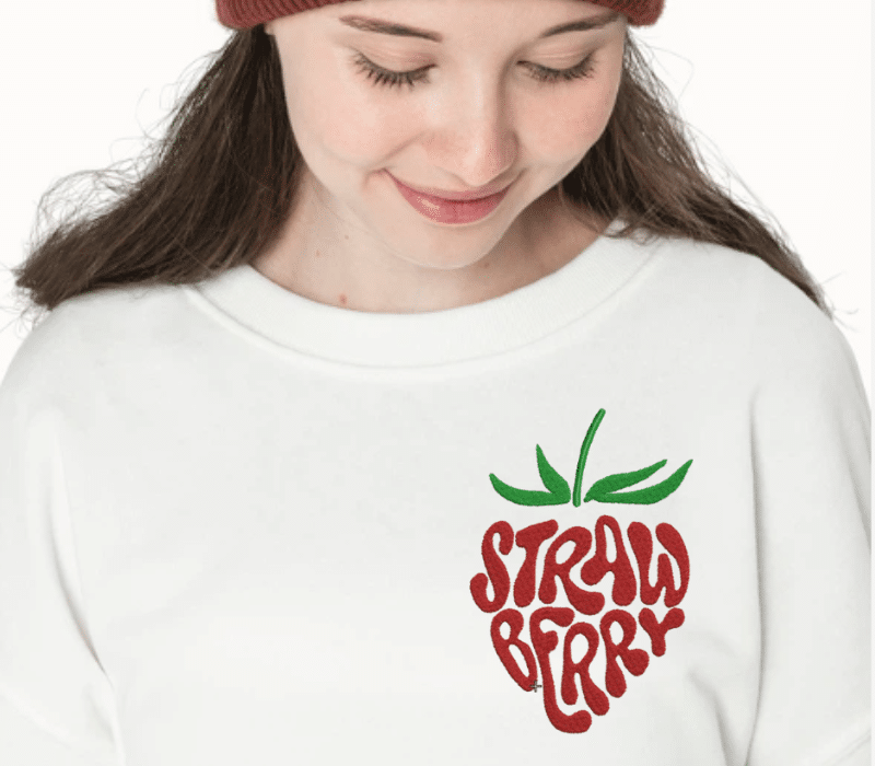 Strawberry Logo Embroidery Design
