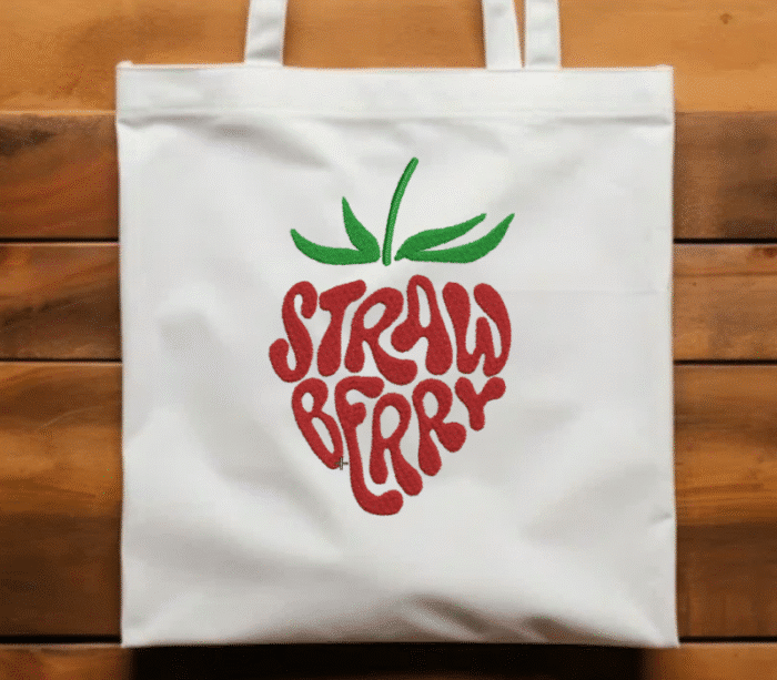 Strawberry Logo Embroidery Design