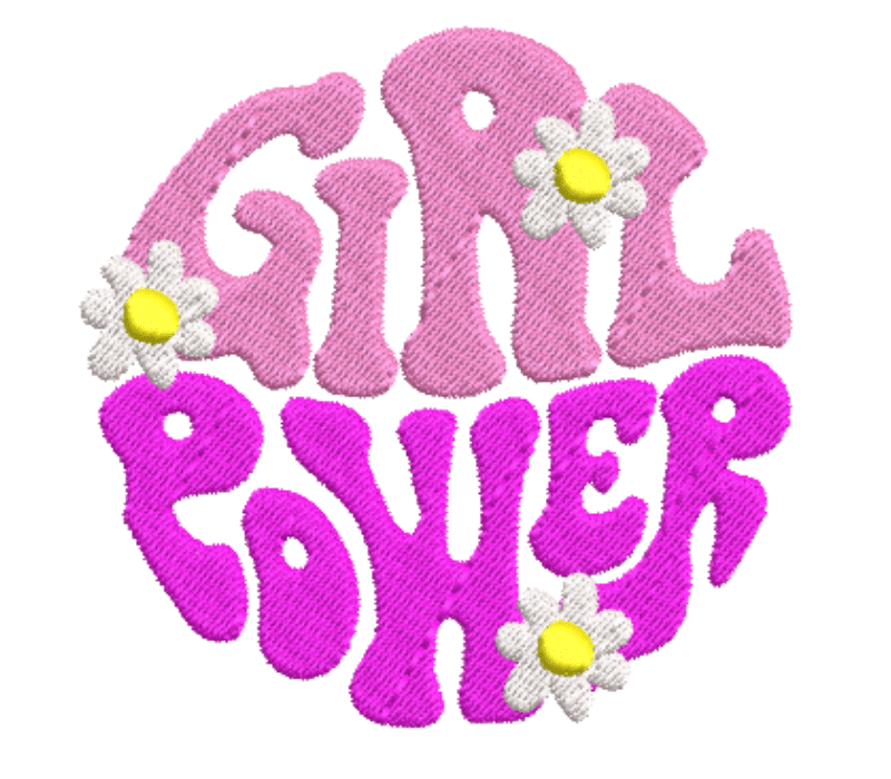 Girl Power Embroidery Design