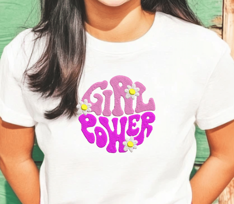 Girl Power Embroidery Design