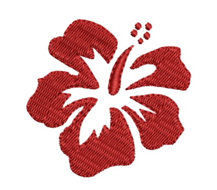 Red Hibiscus Embroidery Design