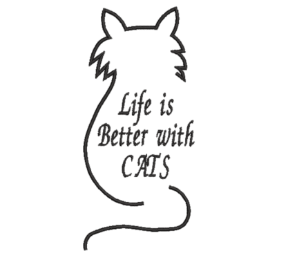 Life is Better with CATS Embroidery Design