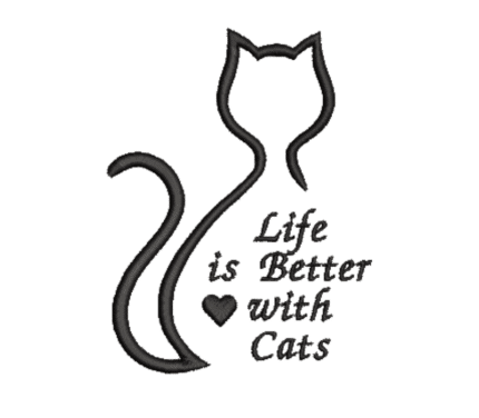 Life is Better with CATS Embroidery Design