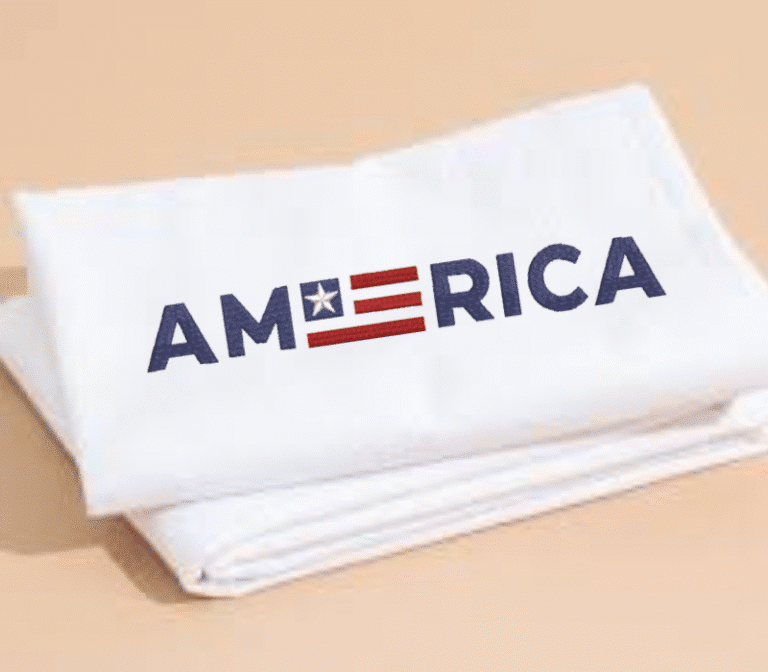America Flag Embroidery Design