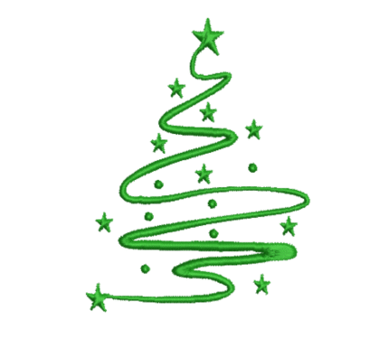 Green Christmas Tree Embroidery Design
