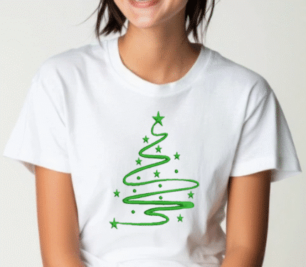 Green Christmas Tree Embroidery Design