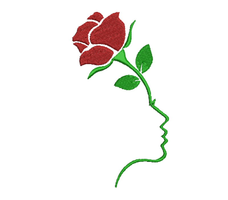 Lady Rose Woman Embroidery Design
