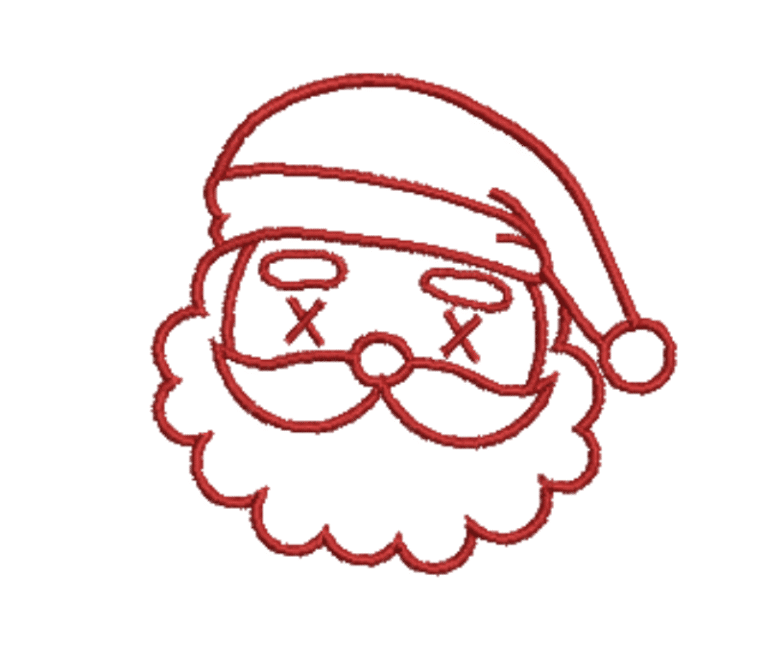 Santa Head Embroidery Design