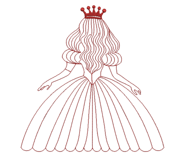 Princess Embroidery Design