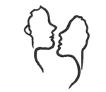 Couple Face Embroidery Design