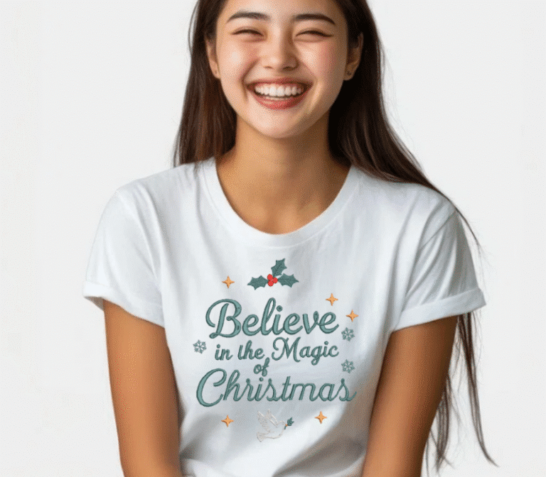 Believe in the Magic of Christmas Embroidery Design