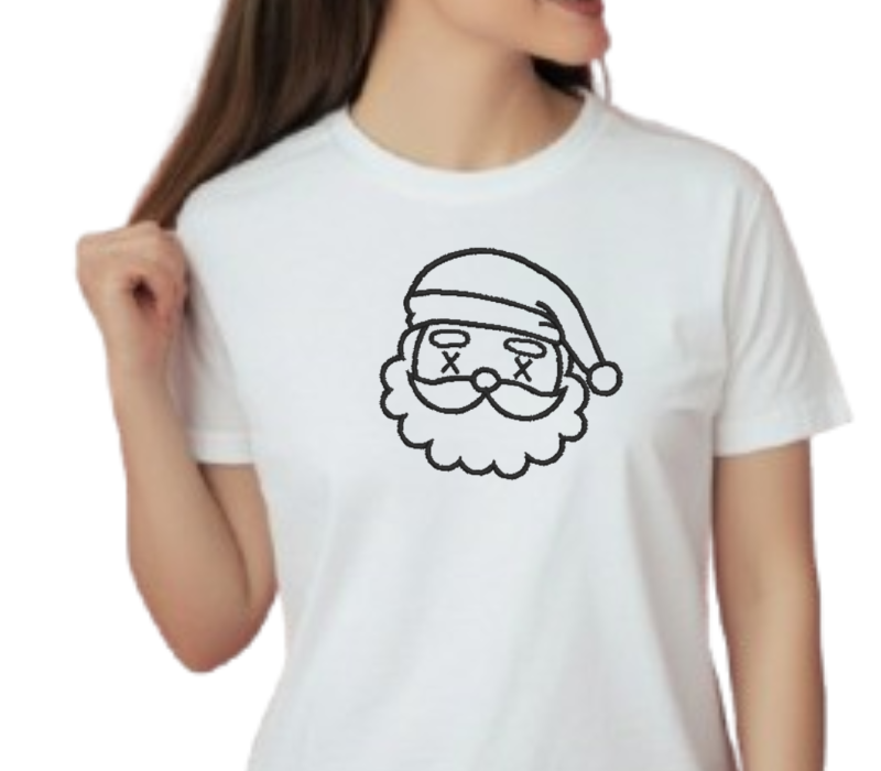 Santa Head Embroidery Design