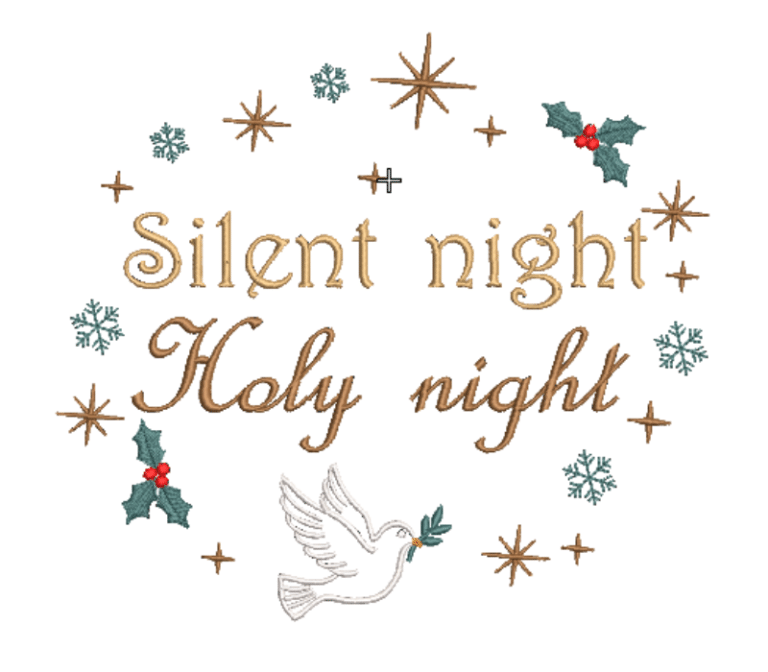 Silent Night Holy night Embroidery Design