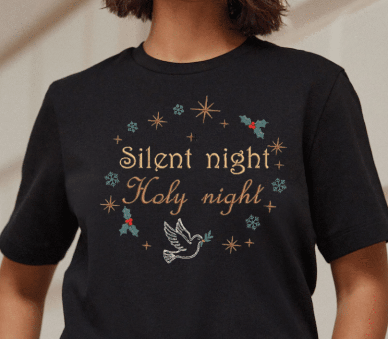 Silent Night Holy night Embroidery Design