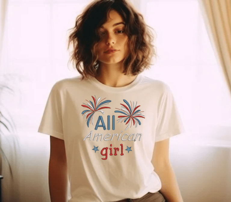 All American Girl Embroidery Design