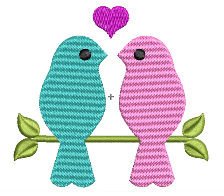 Mini Love birds Embroidery Designs